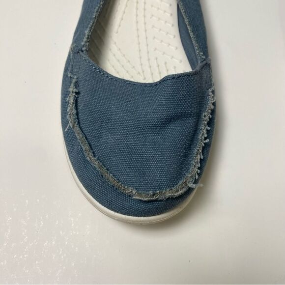 Crocs Blue Canvas Slip On Loafers Boat Shoes Women's Size 10 - Picture 6 of 13